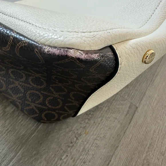 Calvin Klein Elegant Cream and Brown Tote - Picture 5 of 9